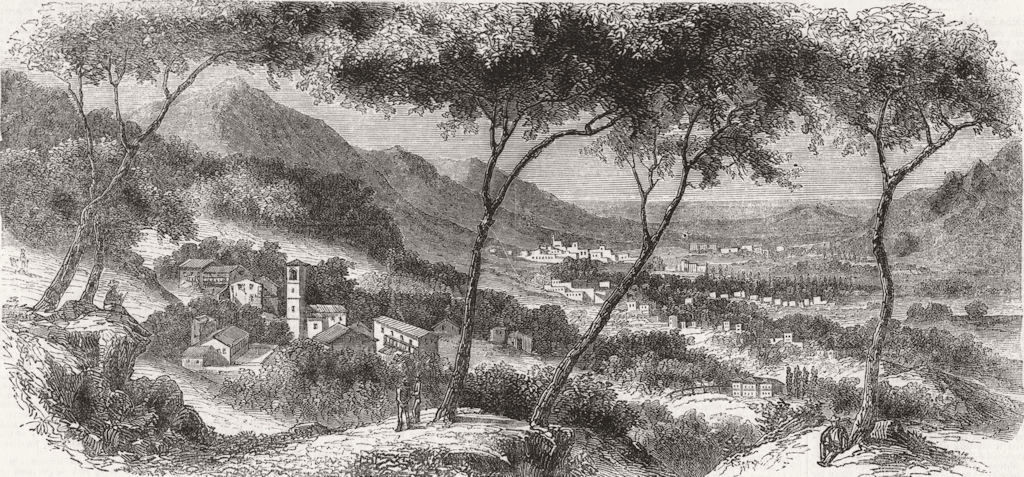 FRANCE. View of Luserne, Capiers 1859 old antique vintage print picture