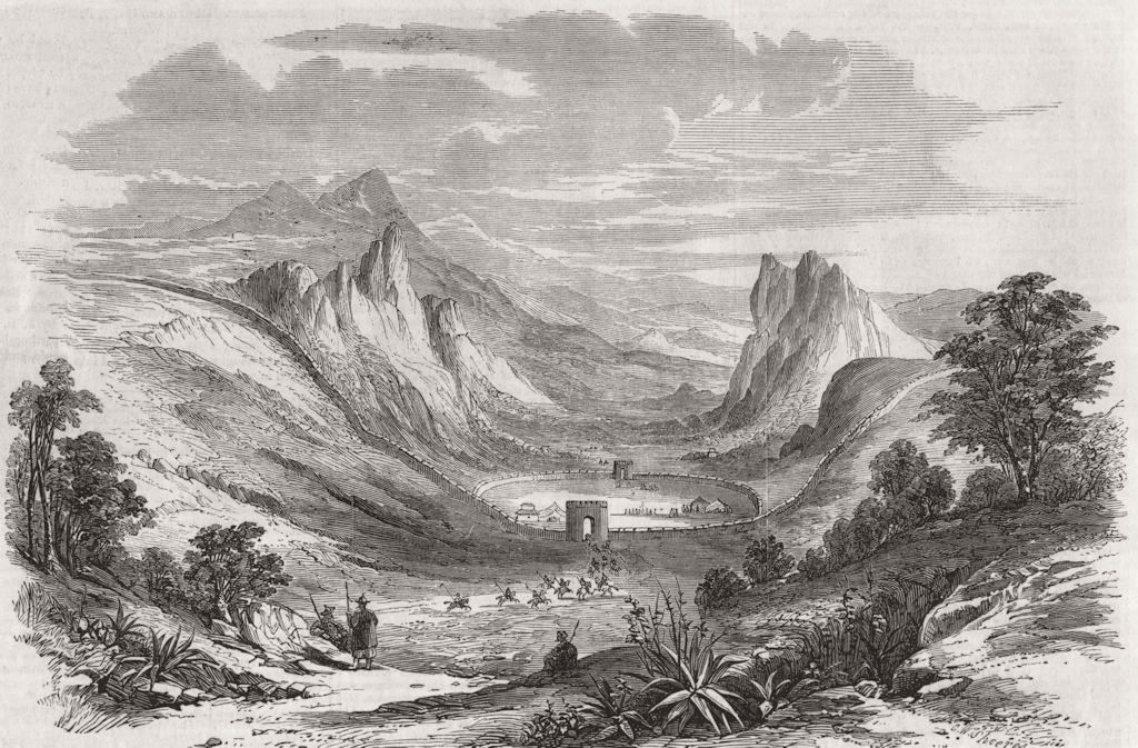 RUSSIA. Border with China. Barter point 1858 old antique vintage print picture