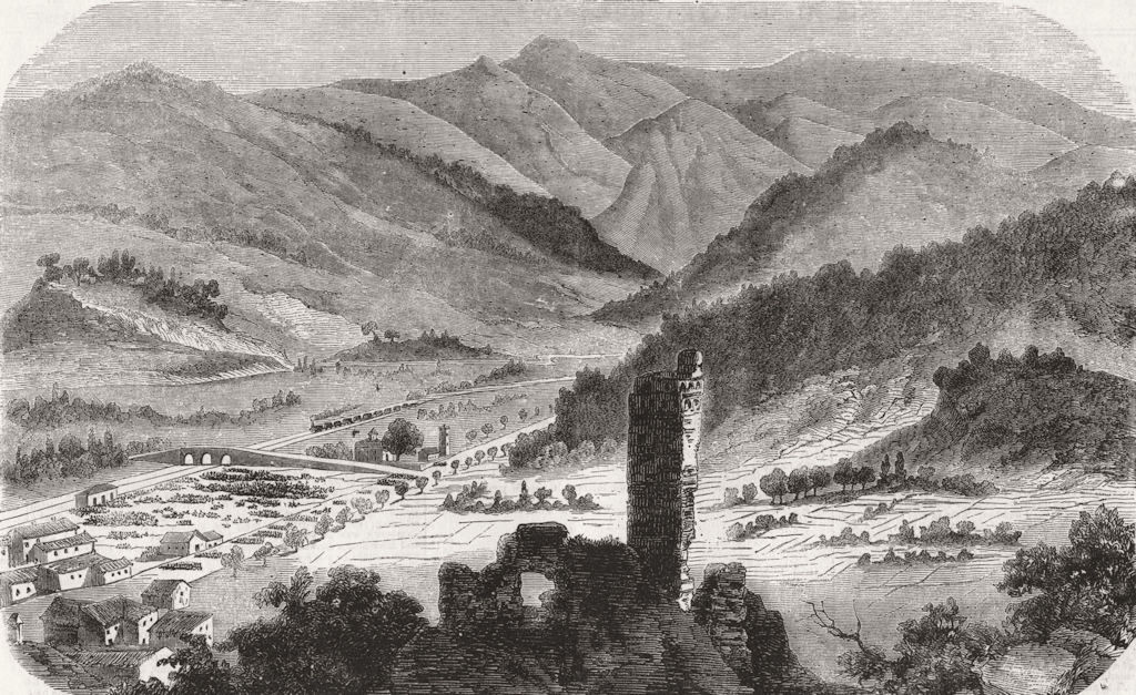 ITALY. War in-Valley of Scrivia 1859 old antique vintage print picture