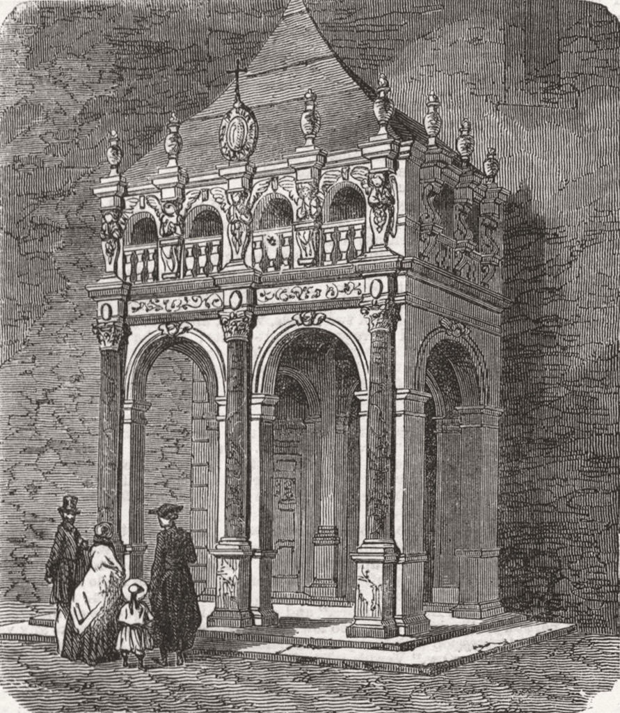 FRANCE. Entry to Jesuits college, Dole 1859 old antique vintage print picture