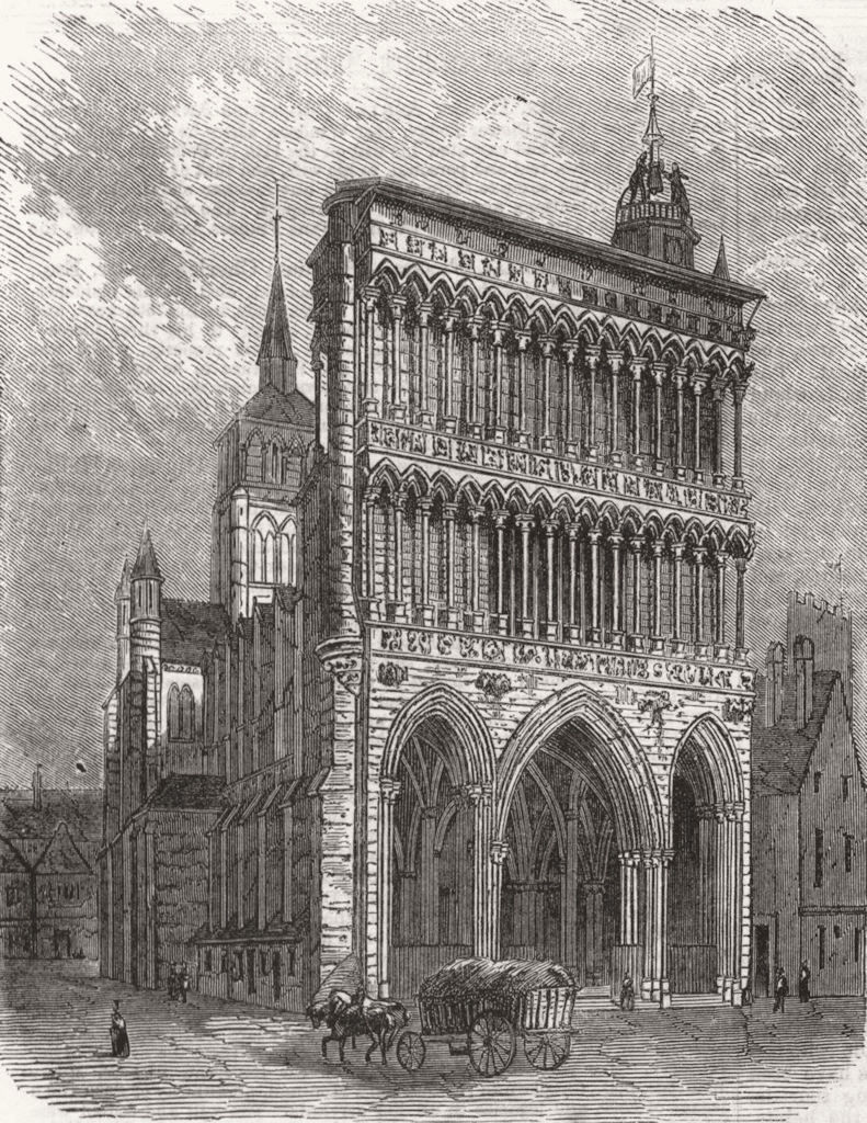 FRANCE. Notre Dame, at Dijon 1859 old antique vintage print picture