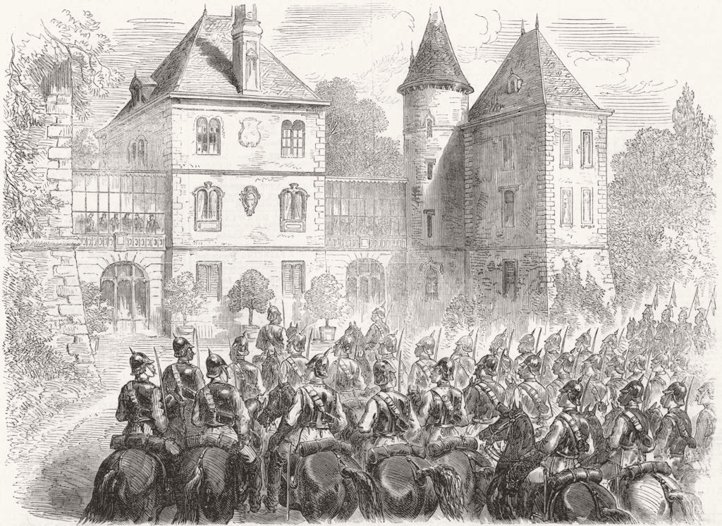SEDAN. Napoleon's Prussian guard, Chateau Bellevue 1870 old antique print
