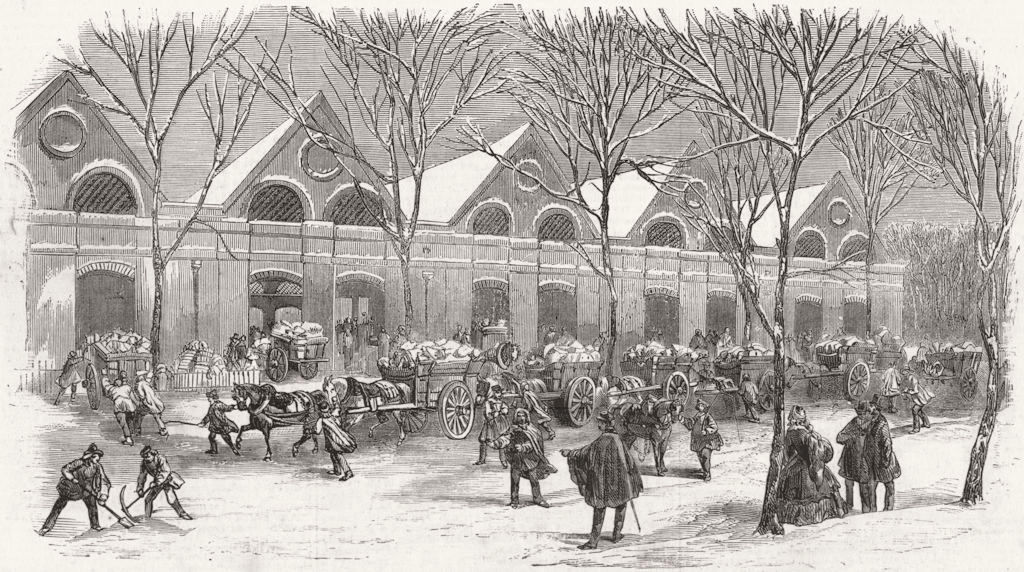 FRANCE. New ice houses, Bois De Boulogne 1860 old antique print picture