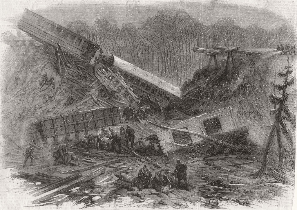 CANADA. Accident, Great Western Railway, Dundas 1859 old antique print picture