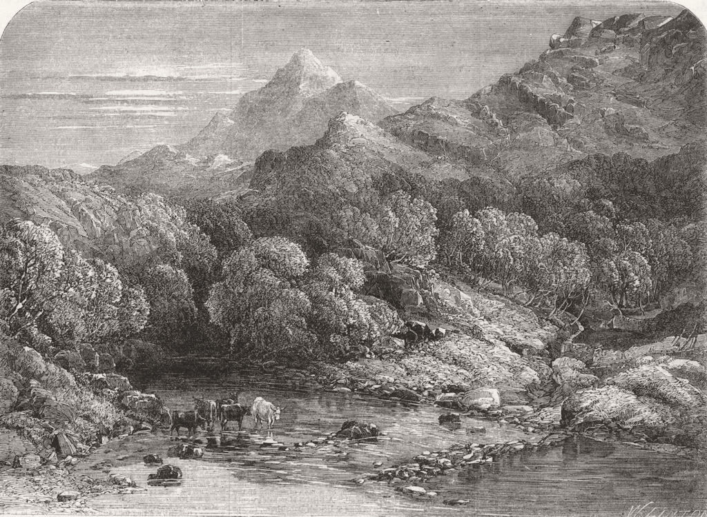 Associate Product WALES. Moel Siabod 1858 old antique vintage print picture