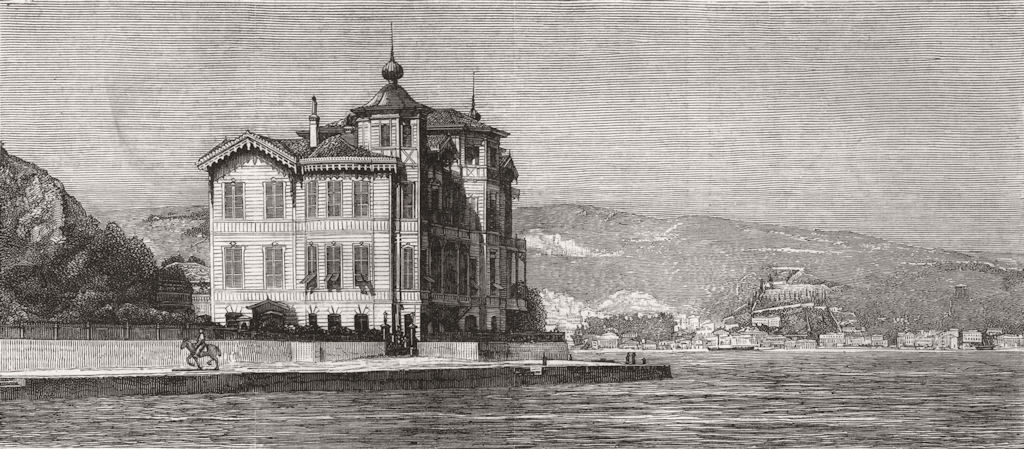 TURKEY. Summer House of British embassy, Tarabya 1877 old antique print