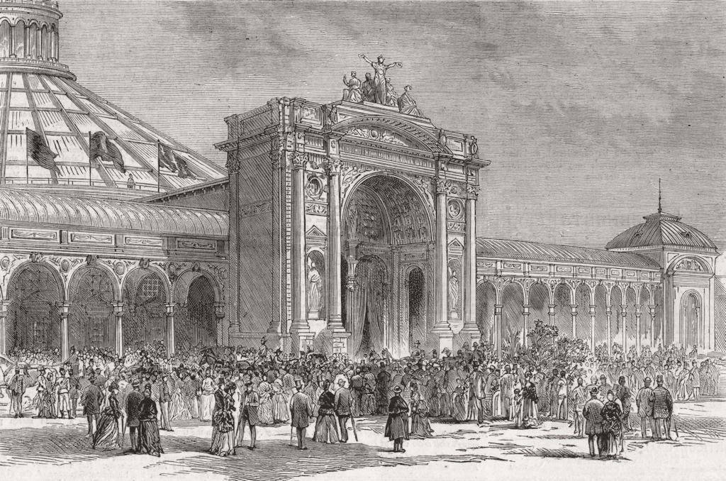 AUSTRIA. Vienna exhibition-imperial party, entry 1873 old antique print
