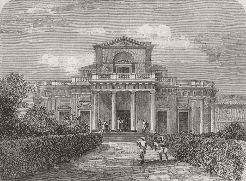 INDIA. Capt Simpson's house, Lucknow 1858 old antique vintage print picture