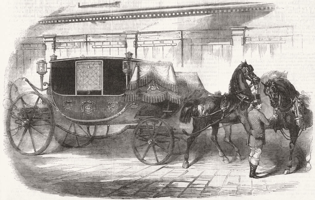 ST PETERSBURG. Coach Granville, British ambassador 1856 old antique print
