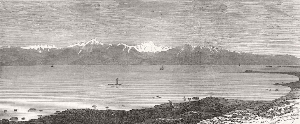 WASHINGTON. Strait of Fuca, Mount Olympus, North America 1872 old print