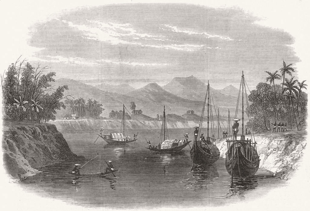 INDIA. Lushai Expedition. Barak River, Cachar 1872 old antique print picture