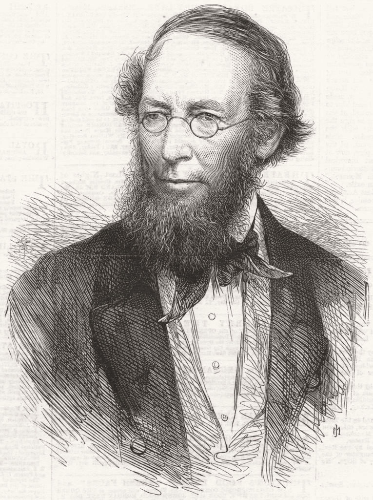 MEDICAL. Dr Lindley, professor of Botany 1865 old antique print picture