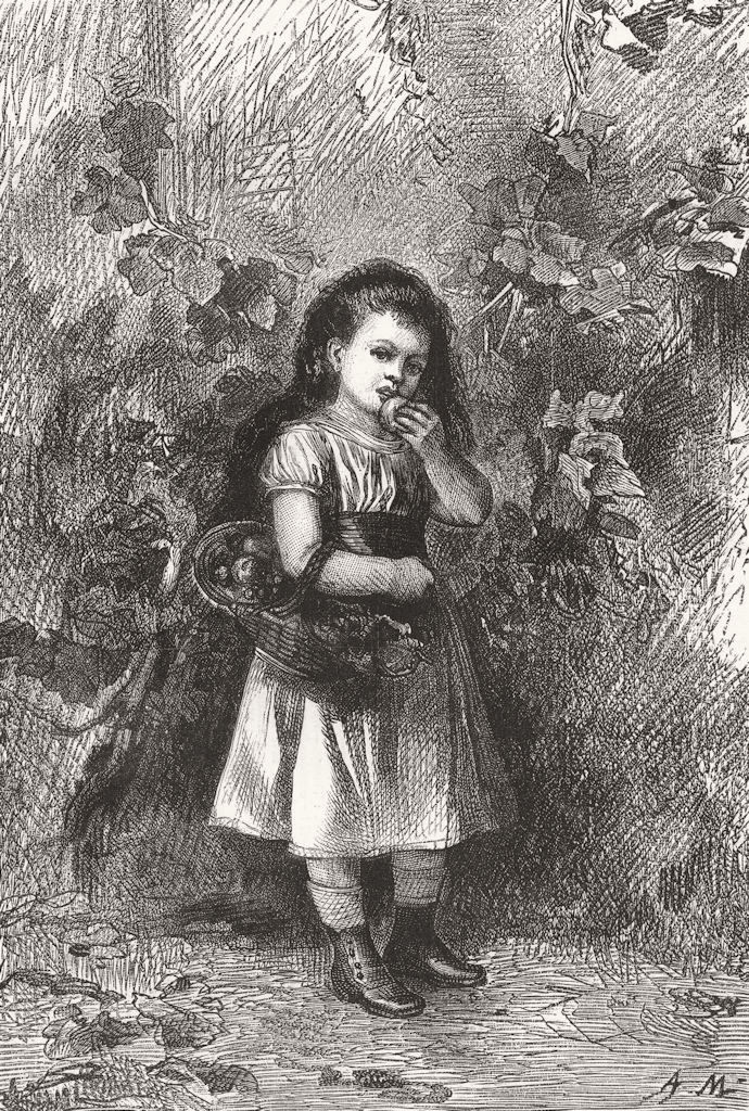 CHILDREN. 4 seasons, Marie. Autumn 1877 old antique vintage print picture