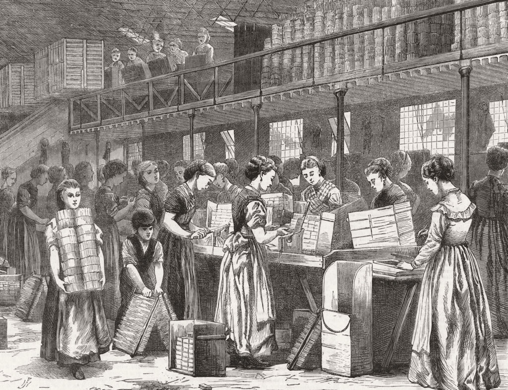 MANUFACTURING. Match-makers, east end 1871 old antique vintage print picture