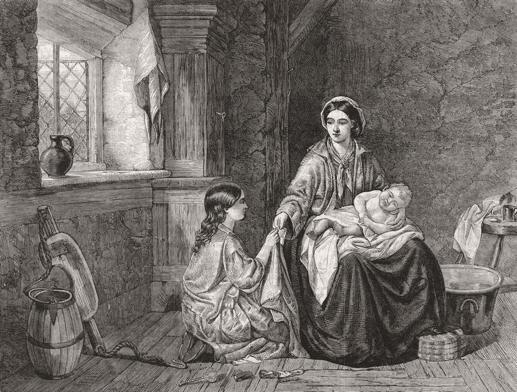 FAMILIES. The Mother's Hope 1859 old antique vintage print picture