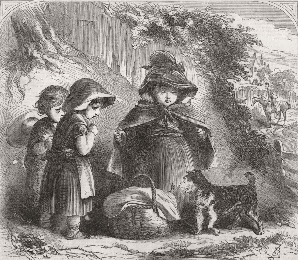 Associate Product CHILDREN. An impudent puppy 1858 old antique vintage print picture