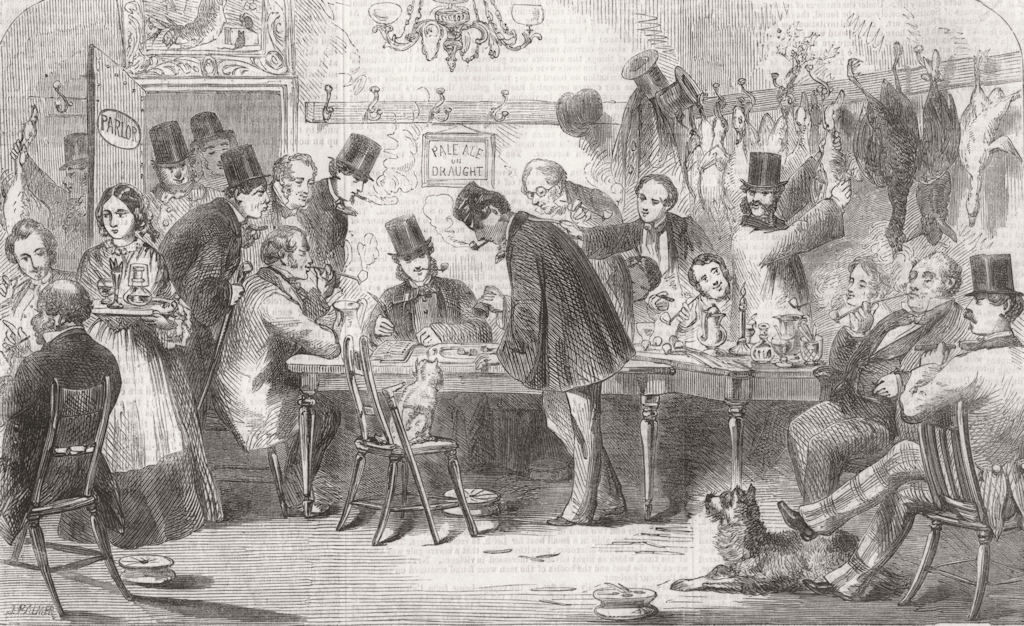 CHRISTMAS. Raffle for Goose 1856 old antique vintage print picture