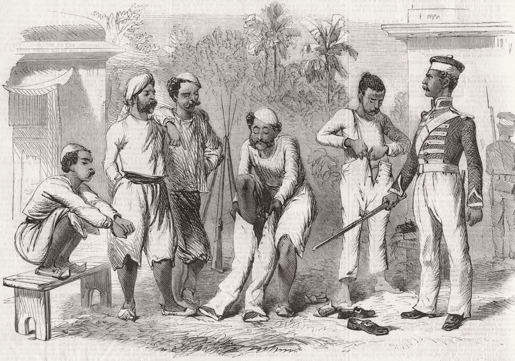 MILITARIA. How Bengalese are converted into Sepoys 1857 old antique print