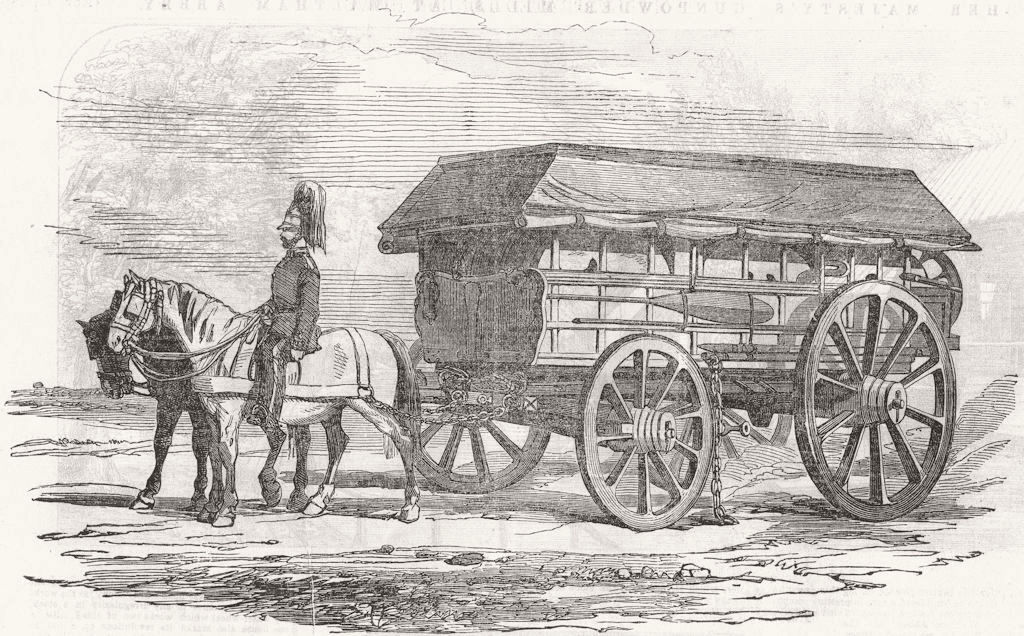 TELEGRAPHS. Telegraph for war-wagon 1854 old antique vintage print picture