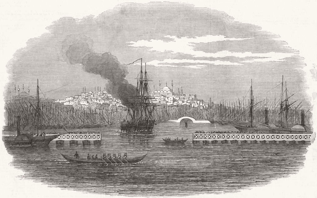 TURKEY. The Golden Horn, Istanbul 1850 antique vintage print picture