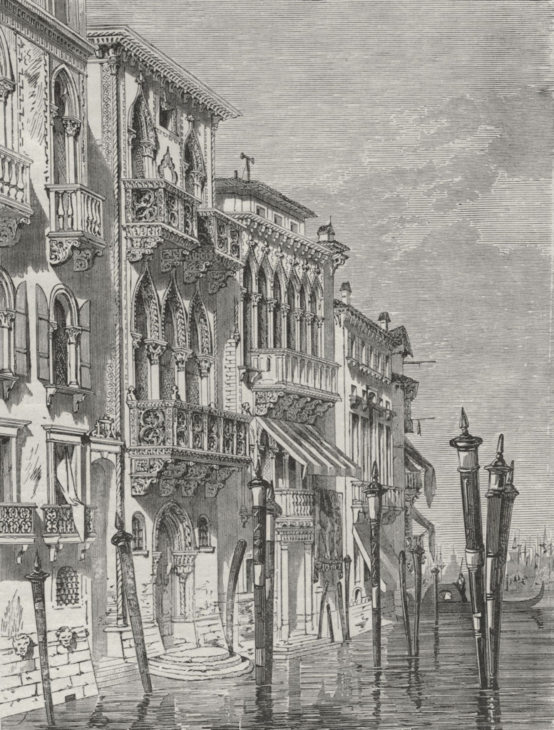 VENICE. The Palace Ferro 1882 old antique vintage print picture