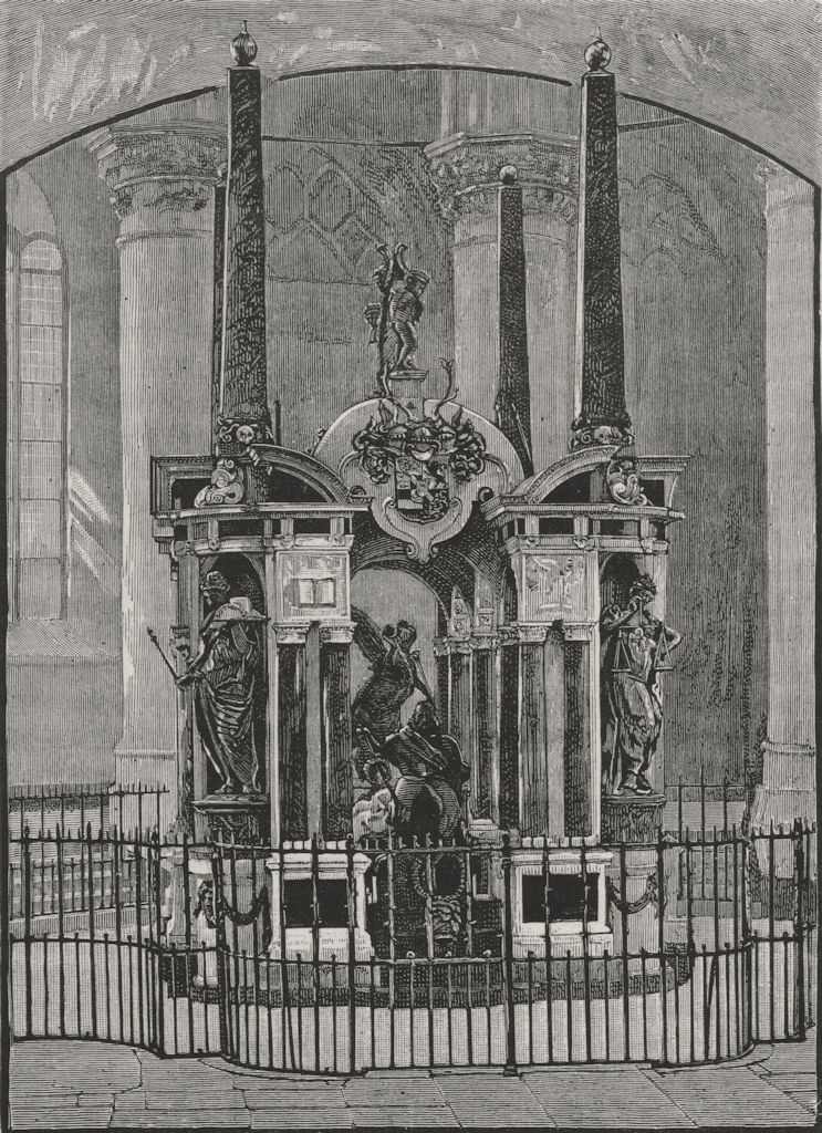 DELFT. The Mausoleum of William the Silent, Delft 1882 old antique print