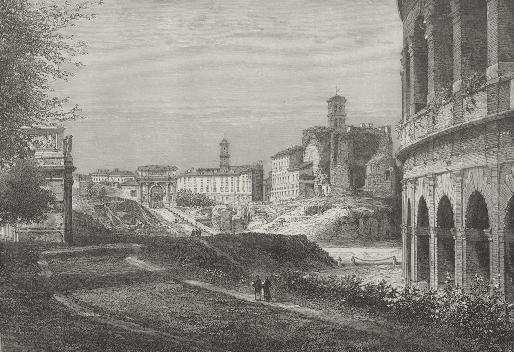 Associate Product ROME. Entrance to the Forum by the Sacred Way 1882 old antique print picture
