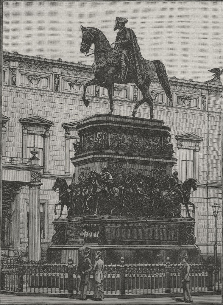 BERLIN. Statue of Frederick the Great 1882 old antique vintage print picture
