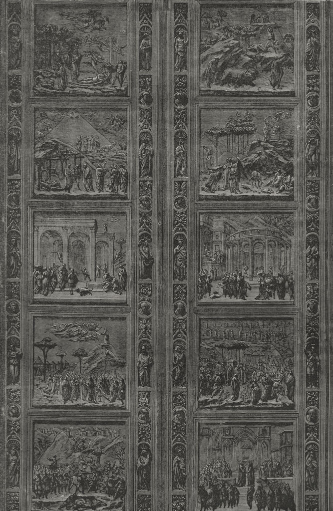 FLORENCE. Panels of the Gate of the Baptistery of St John 1882 old print