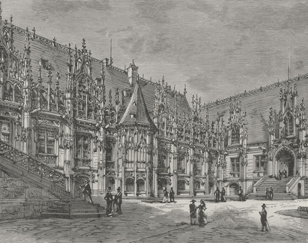 ROUEN. The Palais de Justice 1882 old antique vintage print picture