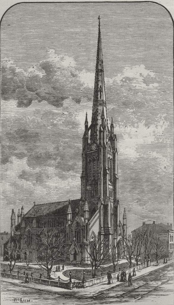 TORONTO. St James's Church 1882 old antique vintage print picture