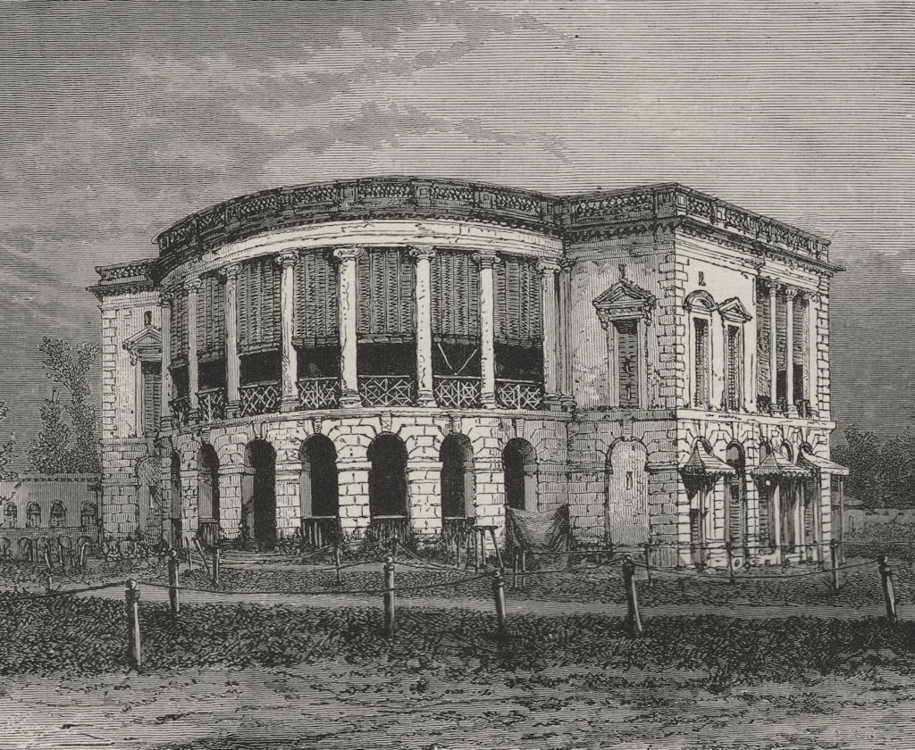 Associate Product KOLKATA. House in the European Quarter. Calcutta 1882 old antique print