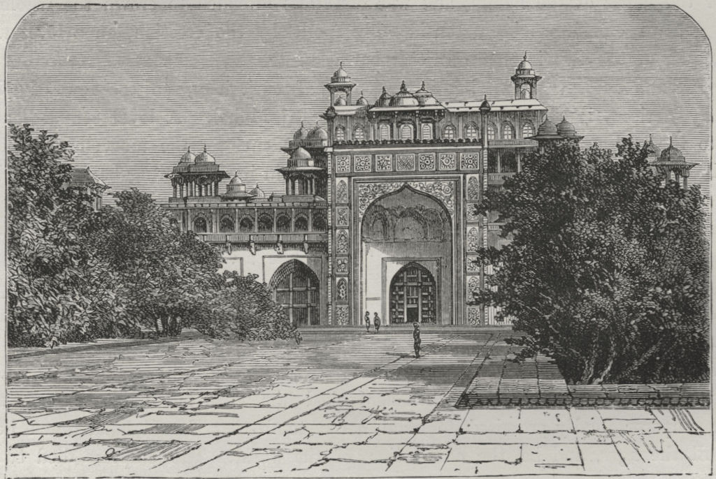 Associate Product SIKUNDRA. The Mausoleum of Akbar, Sikundra 1882 old antique print picture