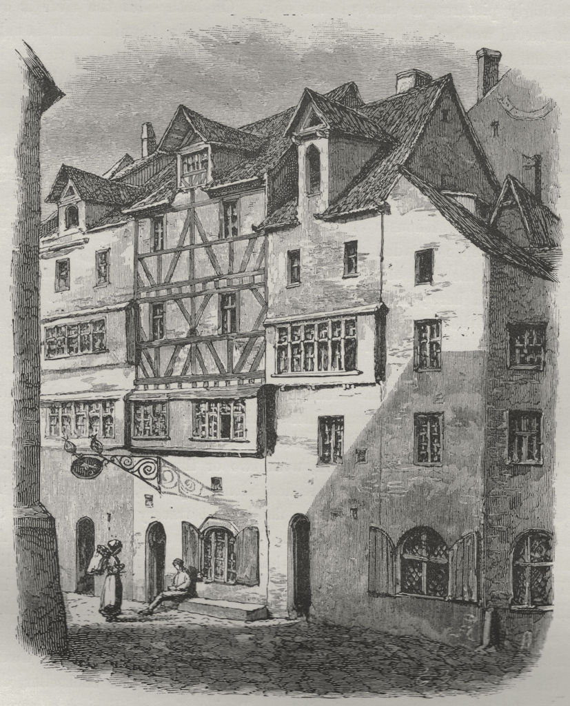 NUREMBERG. The House of Hans Sachs 1882 old antique vintage print picture