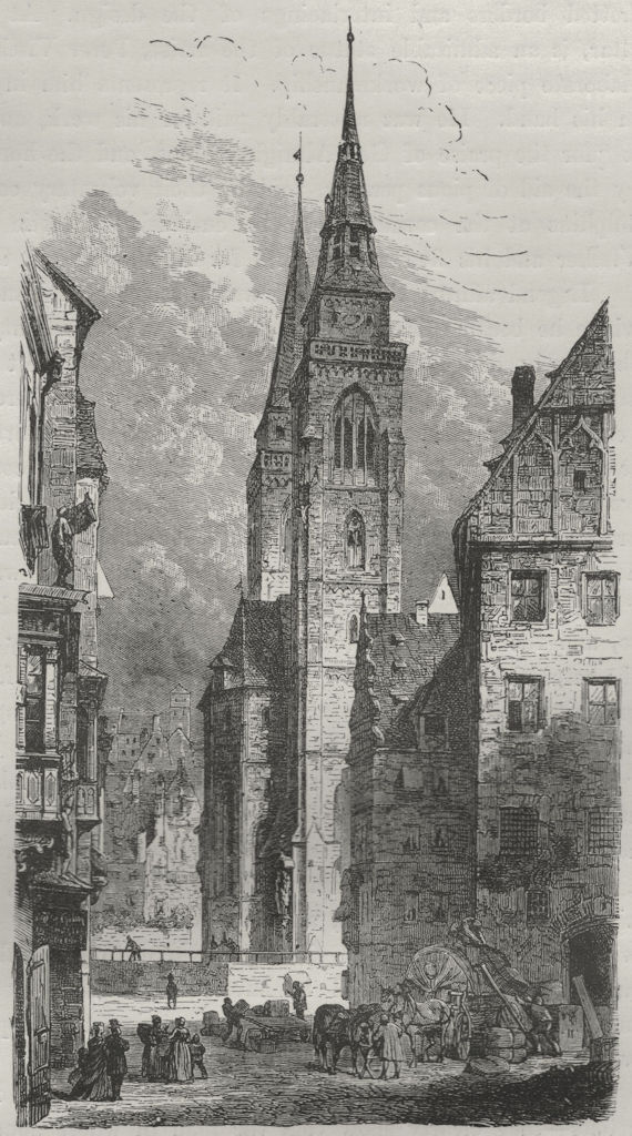 NUREMBERG. St Sebald's Church 1882 old antique vintage print picture