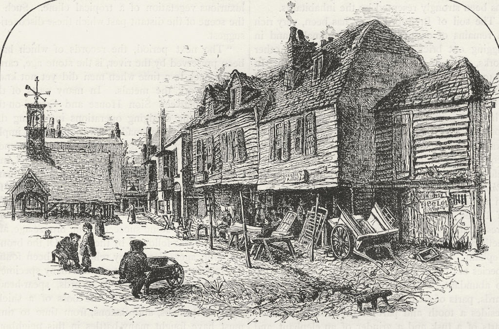 BRENTFORD. The Stables of the " Three Pigeons," Brentford 1888 old print
