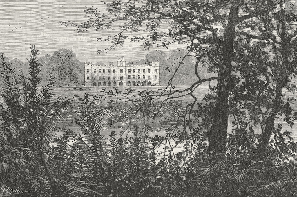 SYON HOUSE. Syon House, from the South 1888 old antique vintage print picture