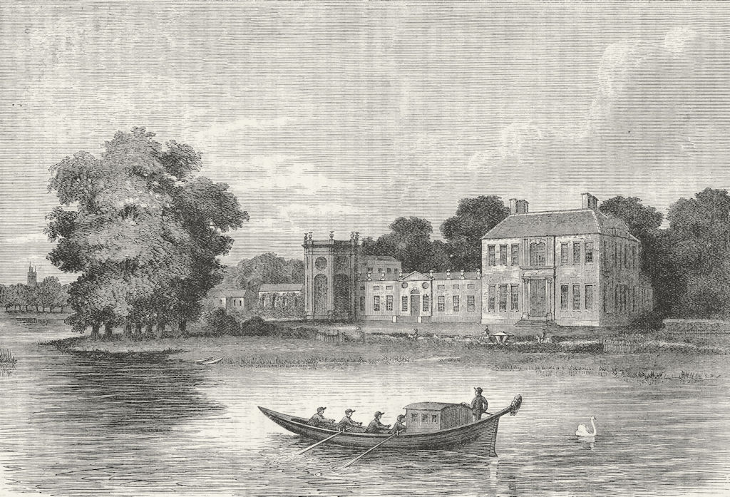 TWICKENHAM . Mr. Pitt's House (From An earlier 1753 print by Boydell) 1888