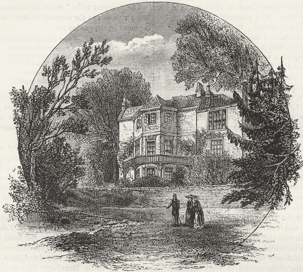 Associate Product TWICKENHAM. Little Strawberry Hill in 1813 (from a contemporary sketch) 1888