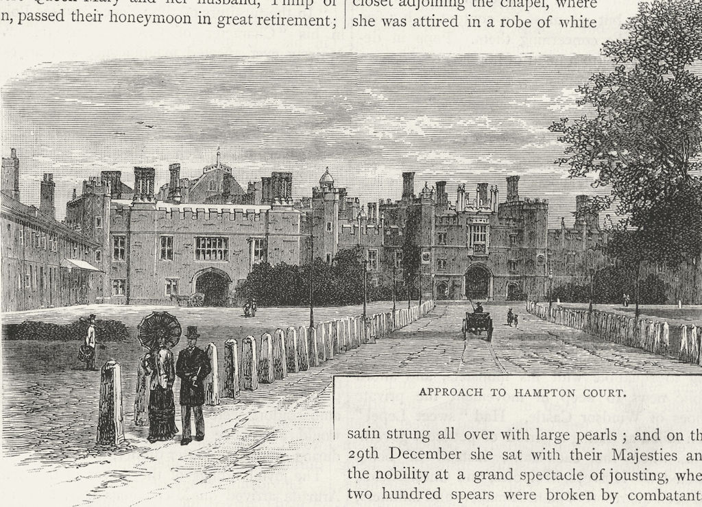 Associate Product HAMPTON COURT PALACE. Approach to Hampton Court 1888 old antique print picture