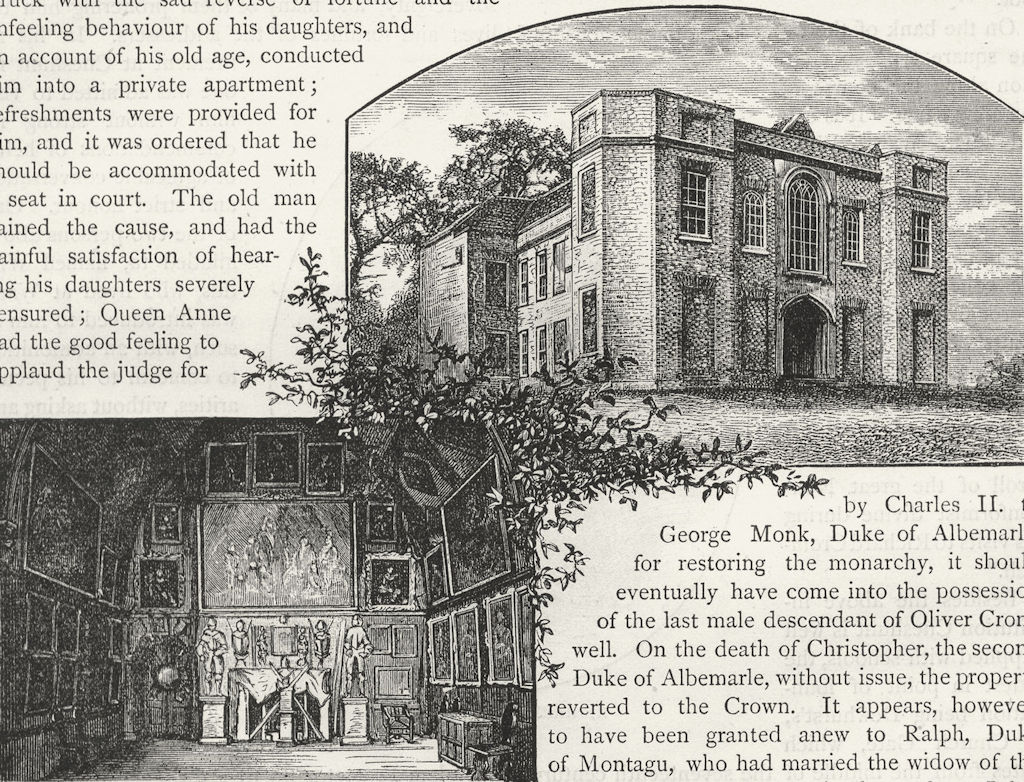 CHESHUNT. The Old Manor House, Cheshunt. Hertfordshire 1888 antique print