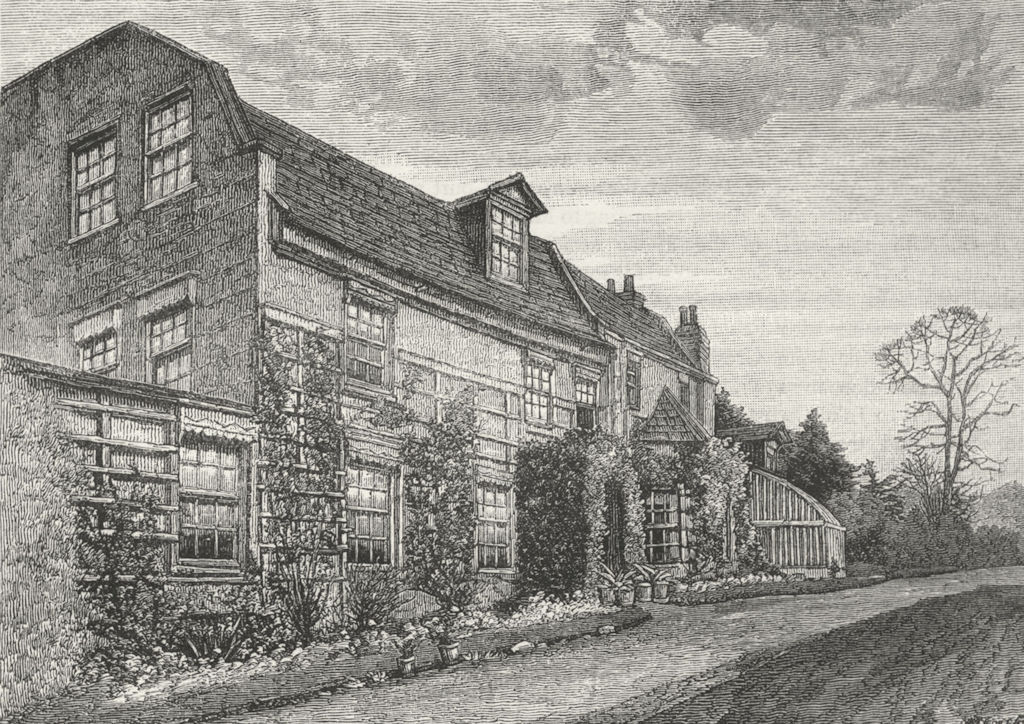 CROYDON. Purley House 1888 old antique vintage print picture