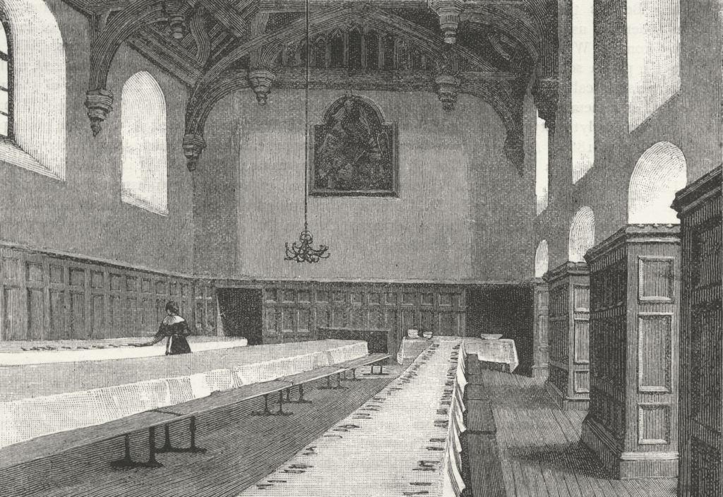 BEDDINGTON. Hall of the female orphan asylum, Beddington 1888 old print