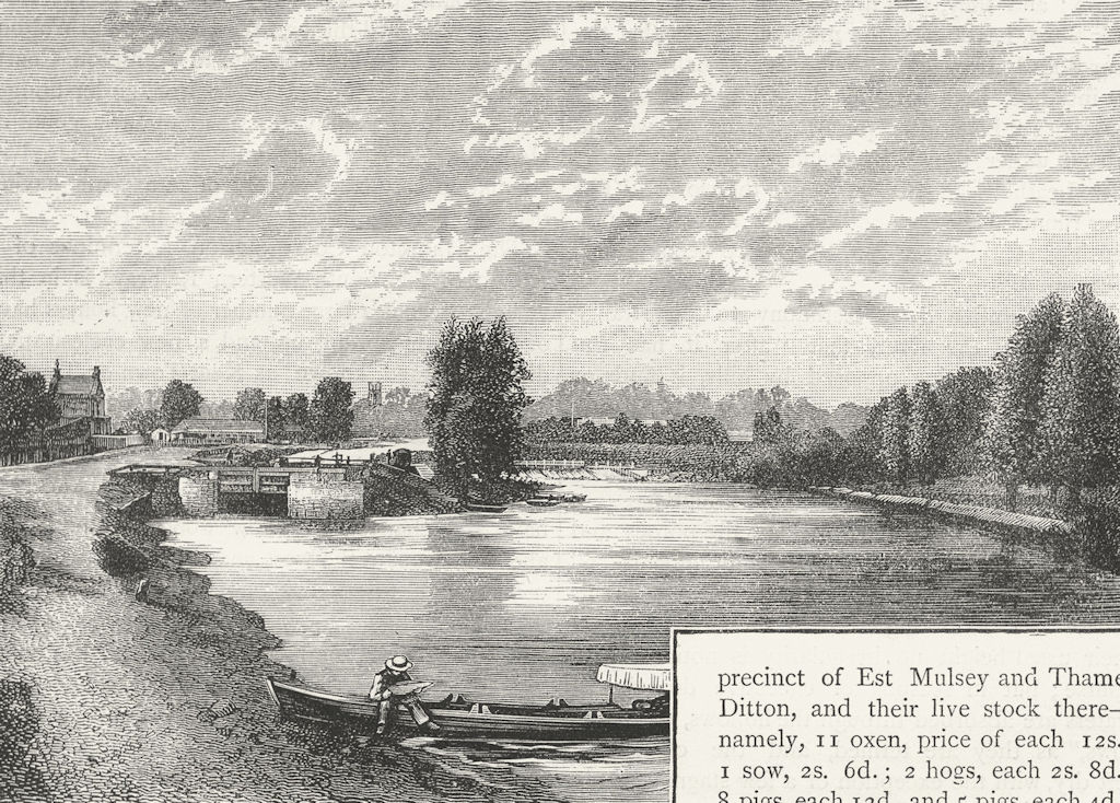 Associate Product MOLESEY. The Thames at Molesey. Surrey 1888 old antique vintage print picture