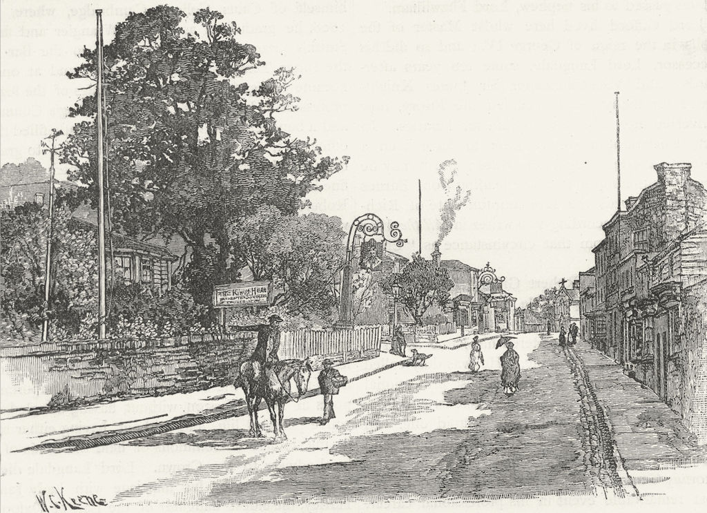 ROEHAMPTON. View of Roehampton 1888 old antique vintage print picture