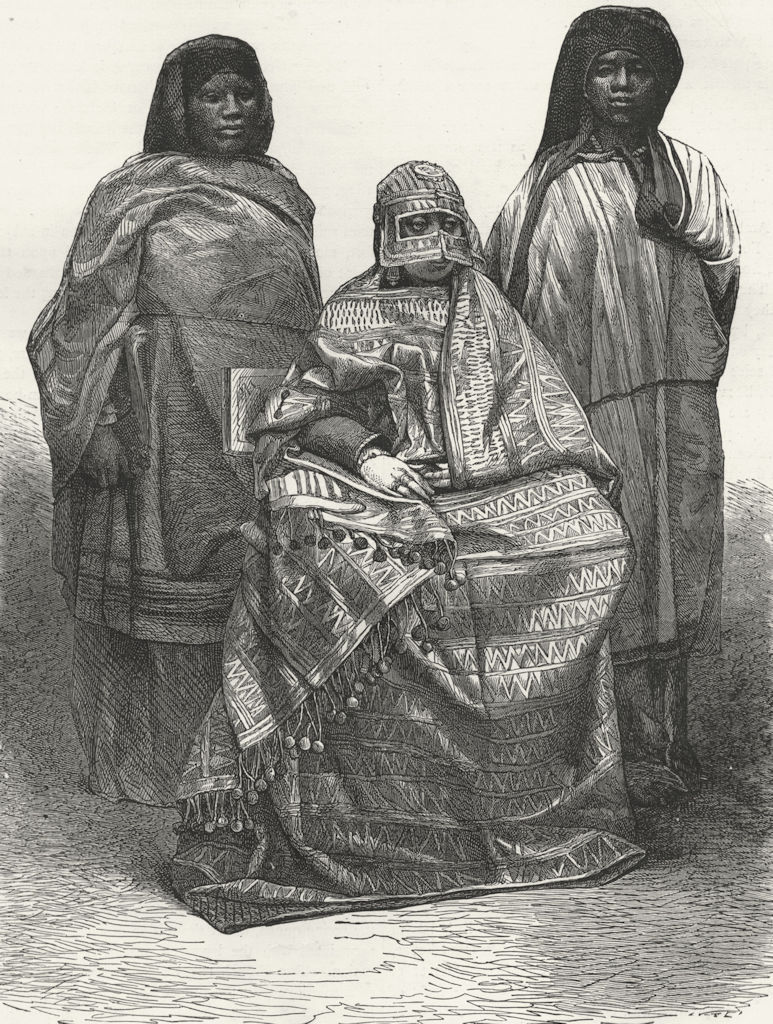 Associate Product MADAGASCAR. Queen of Mohilla & her attendants 1880 old antique print picture
