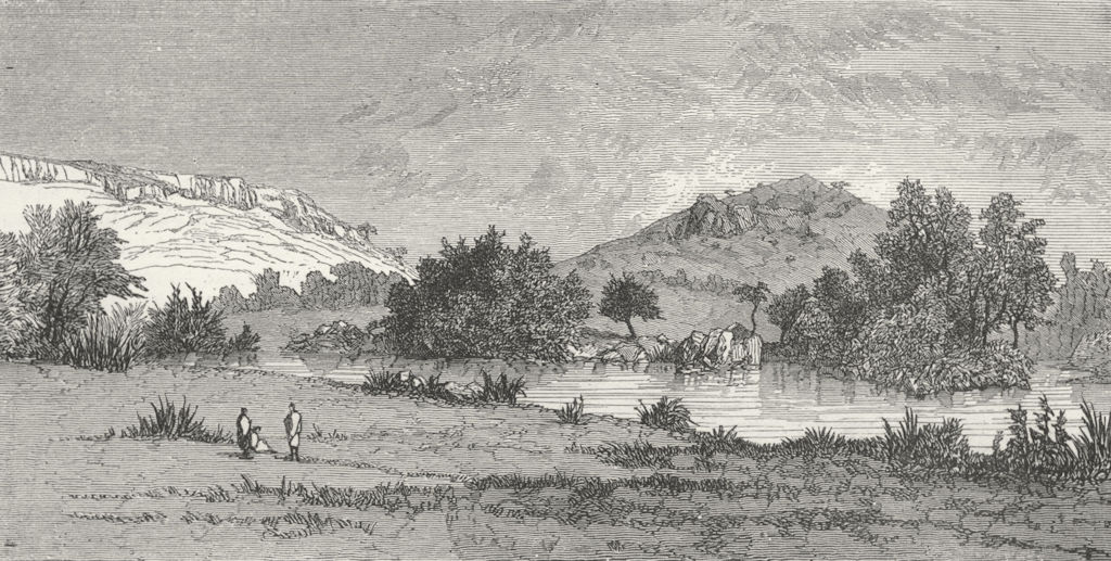 ETHIOPIA. River Berhan, Abyssinian Plateau 1880 old antique print picture