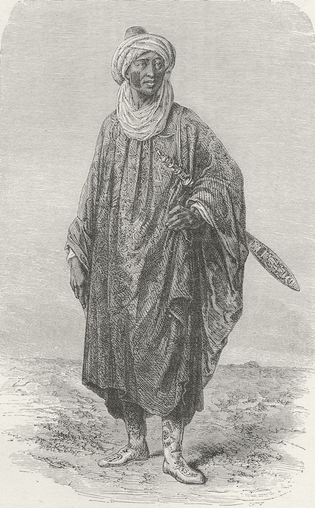 MALI. Dandangoura, Chief of Farabougou 1880 old antique vintage print picture