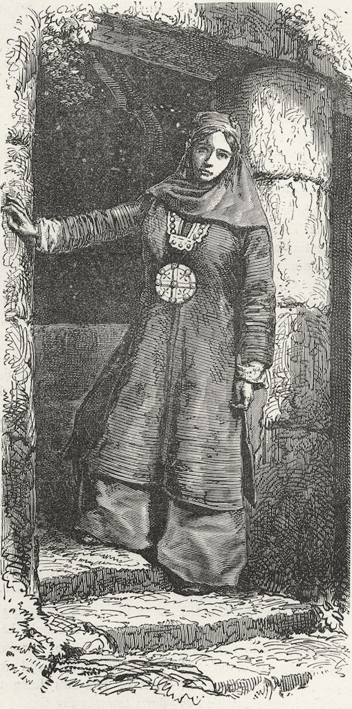 UZBEKISTAN. West Turkistan. Woman of Bukhara 1880 old antique print picture