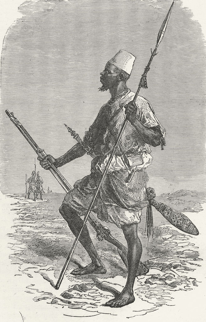 MALI. Talibe equipped for fighting 1880 old antique vintage print picture